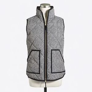 J. Crew Excursion Vest Black & White Herringbone